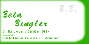 bela bingler business card